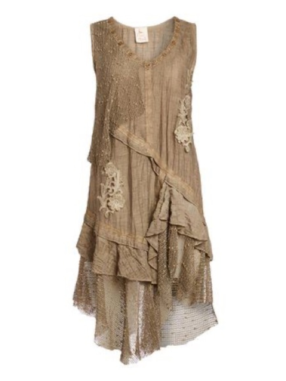 Vanilla b. Handmade one of a kind Boho Style or “Artoriginal” Tan Dress